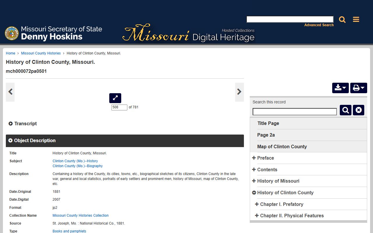 Clinton County court records Missouri Digital Heritage history source