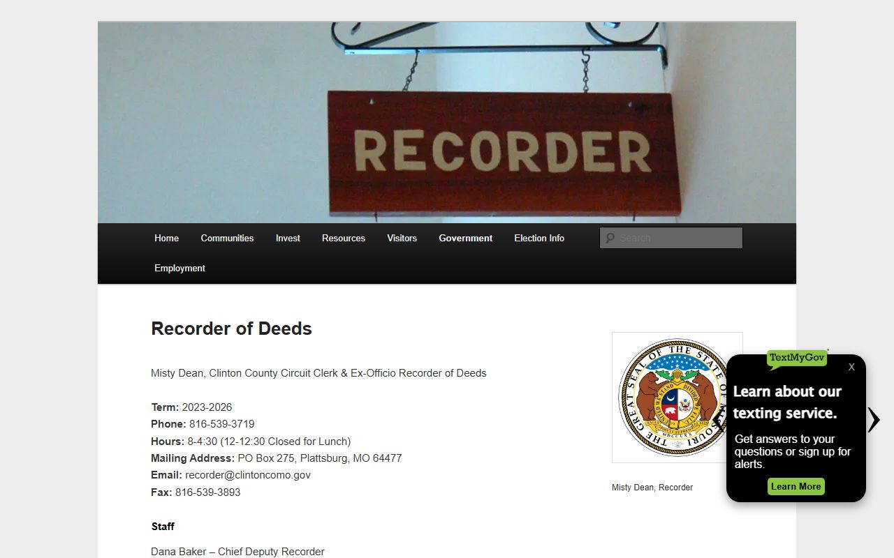 Clinton County court records Recorder of Deeds page