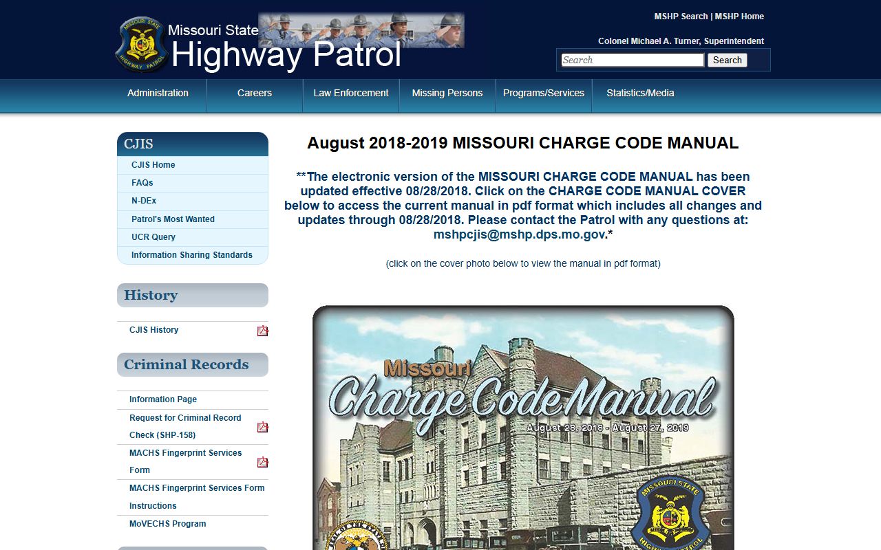 Clinton County arrest records MSHP charge code data
