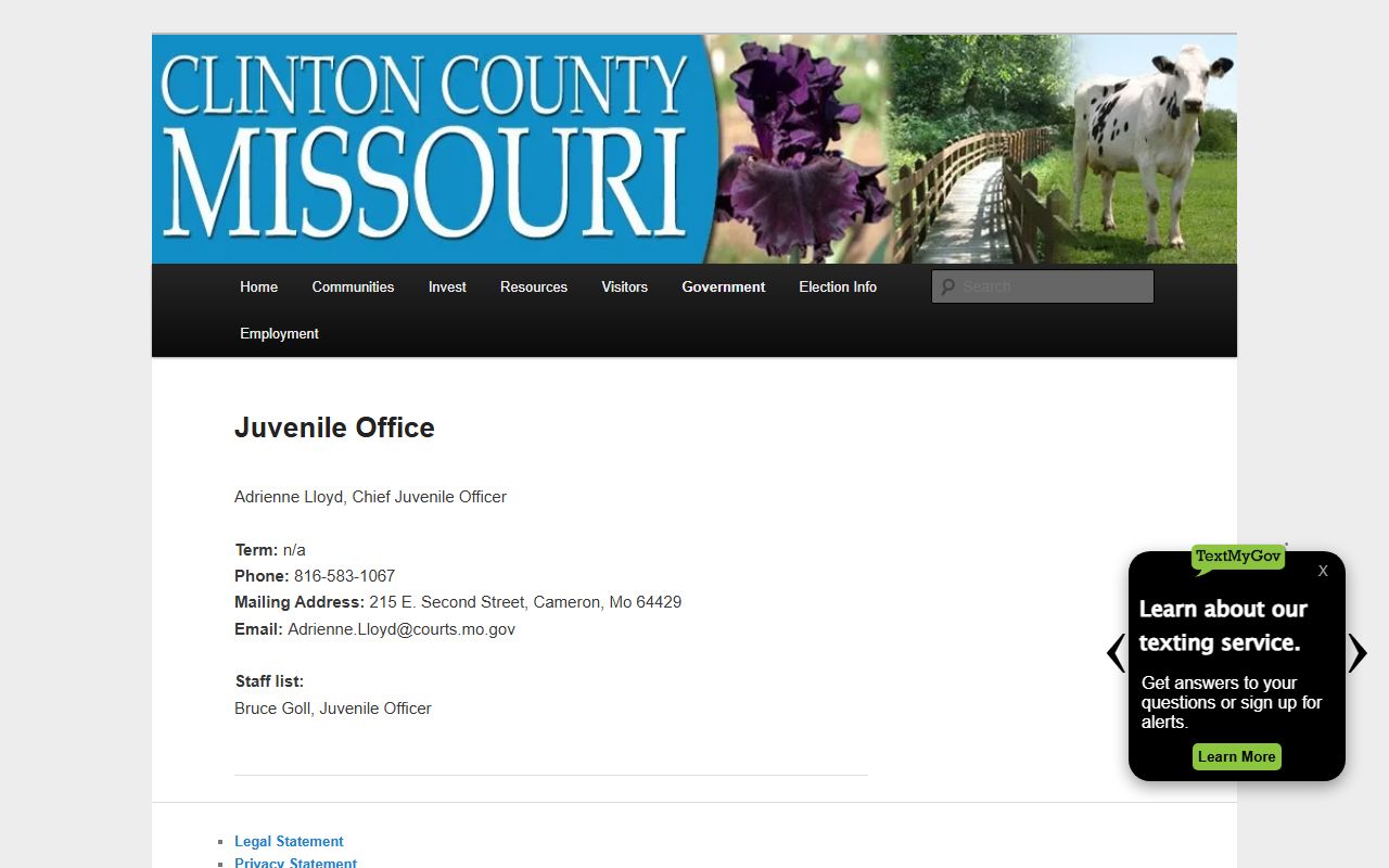 Clinton County Circuit Court records Juvenile Office page