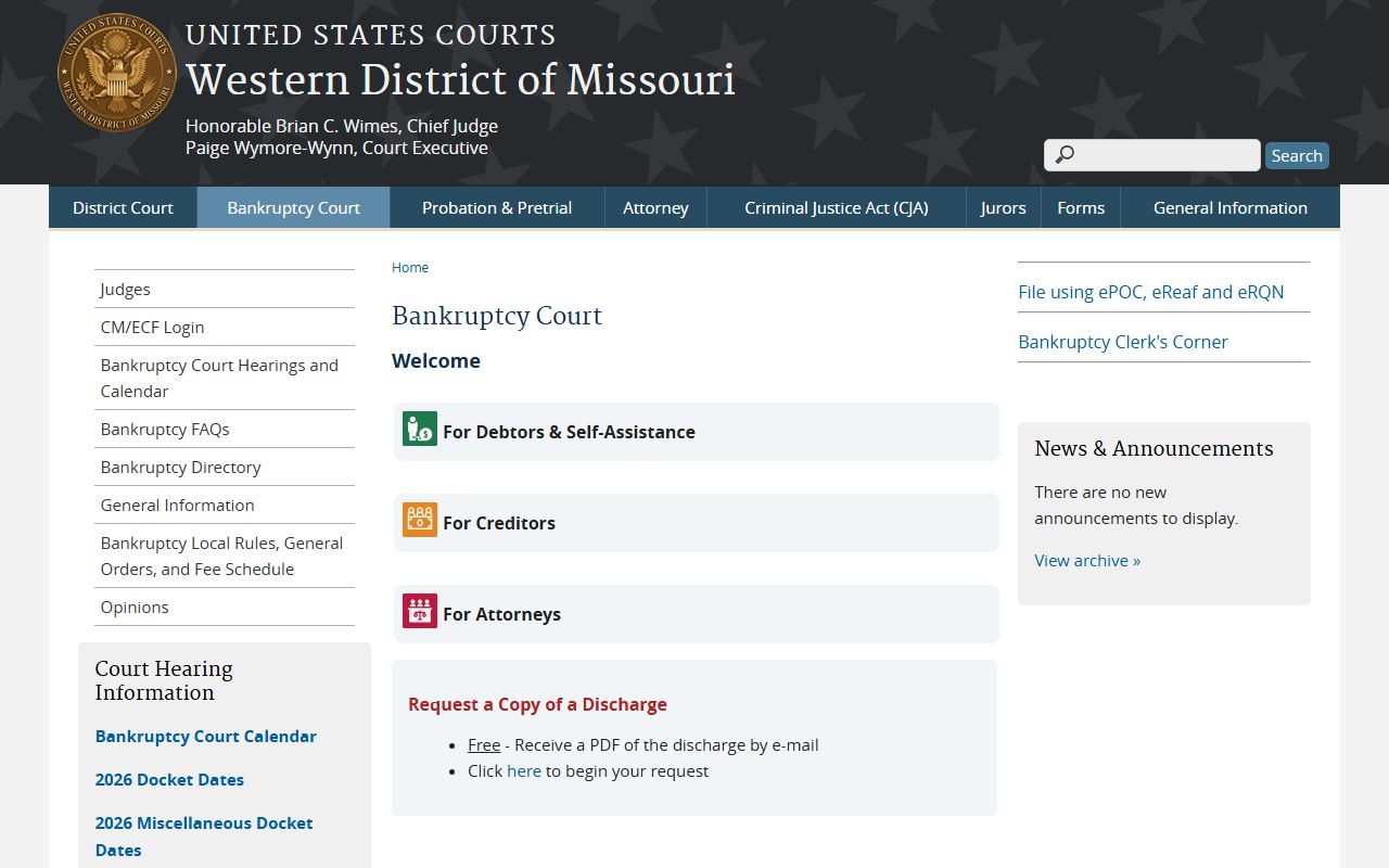 Clinton County Circuit Court records Western District federal court page