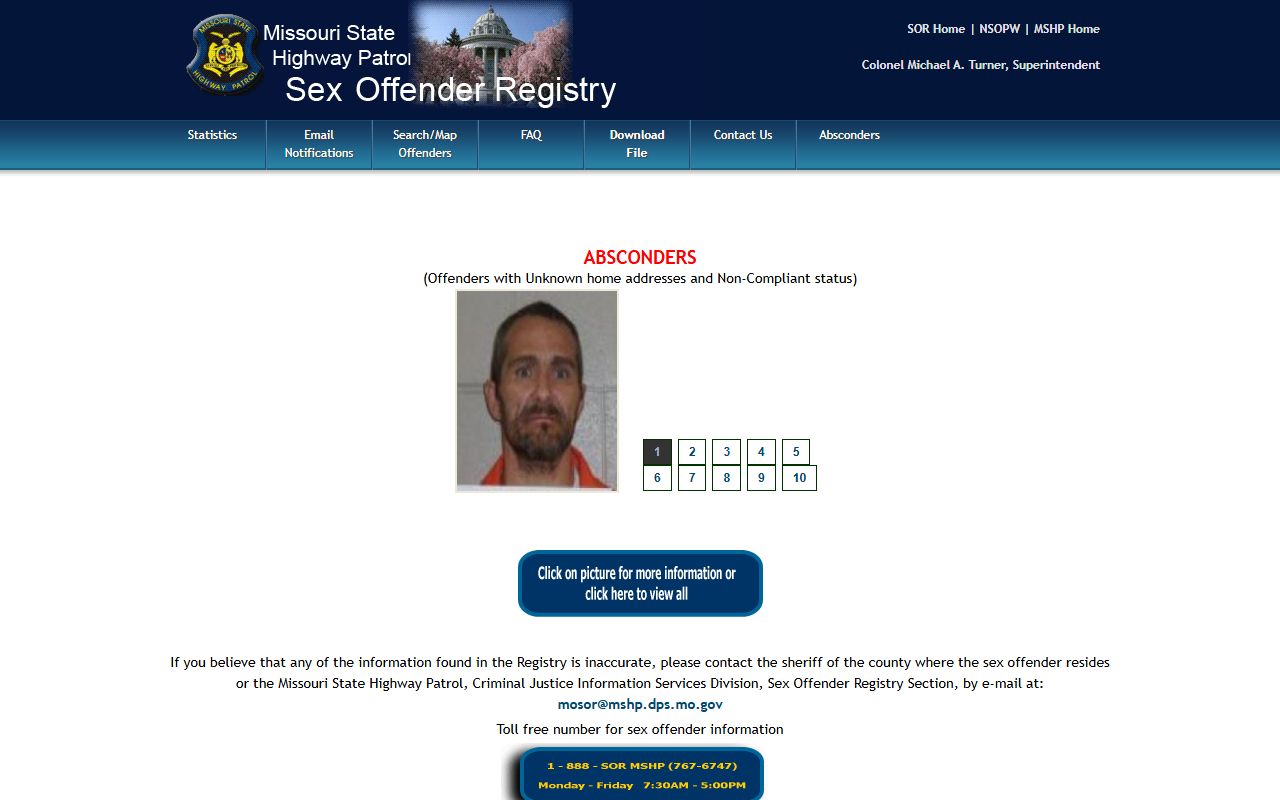 Clinton County inmate records MSHP sex offender registry
