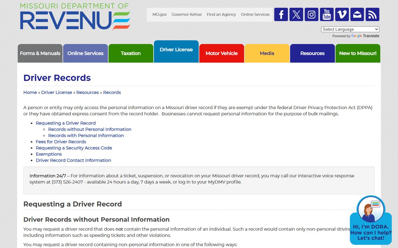 Clinton County traffic court records and Missouri driver records access